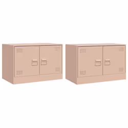 vidaXL TV Cabinet TV Stand Media TV Unit Entertainment Centre Anthracite Steel - pink, 2 pcs