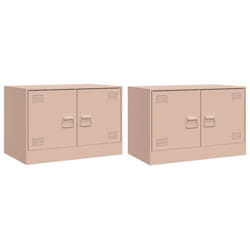 vidaXL TV Cabinet TV Stand Media TV Unit Entertainment Centre Anthracite Steel - pink, 2 pcs