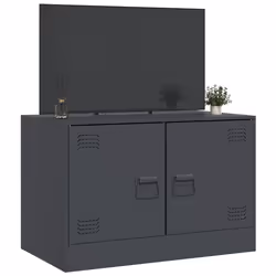 vidaXL TV Cabinet TV Stand Media TV Unit Entertainment Centre Anthracite Steel - anthracite, 1 pcs - Additional view 4