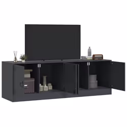 vidaXL TV Cabinet TV Stand Media TV Unit Entertainment Centre Anthracite Steel - anthracite, 2 pcs