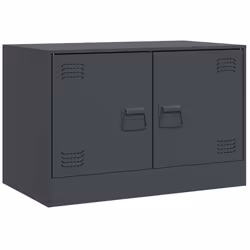 vidaXL TV Cabinet TV Stand Media TV Unit Entertainment Centre Anthracite Steel - anthracite, 2 pcs - Additional view 4