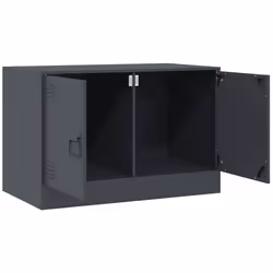 vidaXL TV Cabinet TV Stand Media TV Unit Entertainment Centre Anthracite Steel - anthracite, 2 pcs - Additional view 6
