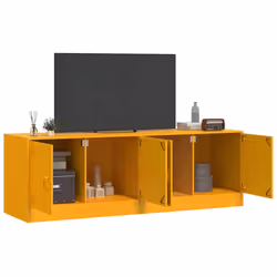 vidaXL TV Cabinet TV Stand Media TV Unit Entertainment Centre Anthracite Steel - mustard yellow, 2 pcs - Additional view 2