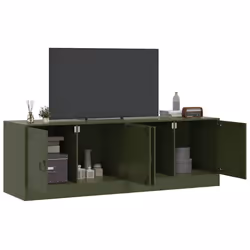 vidaXL TV Cabinet TV Stand Media TV Unit Entertainment Centre Anthracite Steel - olive green, 2 pcs - Additional view 2