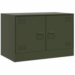 vidaXL TV Cabinet TV Stand Media TV Unit Entertainment Centre Anthracite Steel - olive green, 2 pcs - Additional view 4