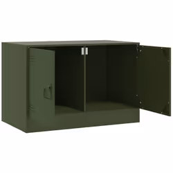 vidaXL TV Cabinet TV Stand Media TV Unit Entertainment Centre Anthracite Steel - olive green, 2 pcs - Additional view 6