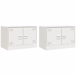 vidaXL TV Cabinet TV Stand Media TV Unit Entertainment Centre Anthracite Steel - white, 2 pcs