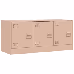 vidaXL TV Cabinet TV Stand TV Unit Entertainment Centre Media Unit Black Steel - pink