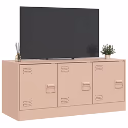 vidaXL TV Cabinet TV Stand TV Unit Entertainment Centre Media Unit Black Steel - pink - Additional view 4