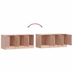 vidaXL TV Cabinet TV Stand TV Unit Entertainment Centre Media Unit Black Steel - pink - Additional view 9