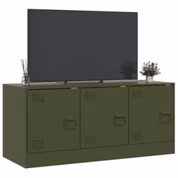 vidaXL TV Cabinet TV Stand TV Unit Entertainment Centre Media Unit Black Steel - olive green - Additional view 4