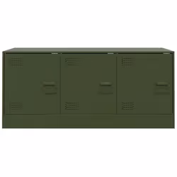 vidaXL TV Cabinet TV Stand TV Unit Entertainment Centre Media Unit Black Steel - olive green - Additional view 5