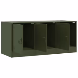 vidaXL TV Cabinet TV Stand TV Unit Entertainment Centre Media Unit Black Steel - olive green - Additional view 6