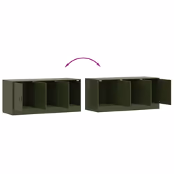 vidaXL TV Cabinet TV Stand TV Unit Entertainment Centre Media Unit Black Steel - olive green - Additional view 9