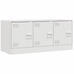 vidaXL TV Cabinet TV Stand TV Unit Entertainment Centre Media Unit Black Steel - white