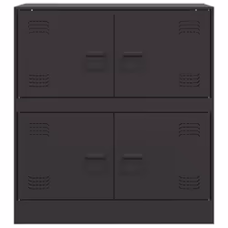 vidaXL Sideboard Home Storage Cupboard Side Cabinet Highboard White Steel - black - Additional view 5