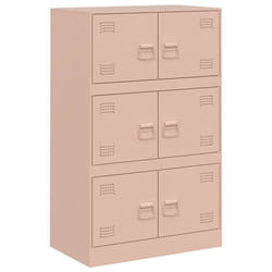 vidaXL Sideboard Hallway Storage Cupboard Side Cabinet Highboard Pink Steel - pink