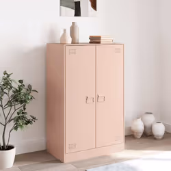 vidaXL Sideboard Hallway Storage Cupboard Side Cabinet Highboard Pink Steel