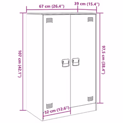 vidaXL Sideboard Hallway Storage Cupboard Side Cabinet Highboard Pink Steel