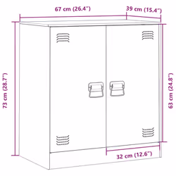vidaXL Sideboard Home Storage Cupboard Side Cabinet Highboard Anthracite Steel - pink - Additional view 3