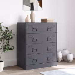 vidaXL Sideboard Living Room Storage Cupboard Cabinet Highboard Pink Steel - anthracite