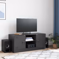 vidaXL TV Cabinet TV Stand TV Unit Entertainment Centre Mustard Yellow Steel - black - Additional view 2