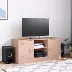vidaXL TV Cabinet TV Stand TV Unit Entertainment Centre Mustard Yellow Steel - pink - Additional view 2