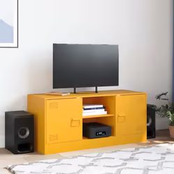 vidaXL TV Cabinet TV Stand TV Unit Entertainment Centre Mustard Yellow Steel - mustard yellow - Additional view 2