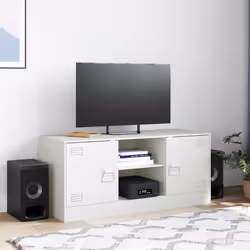vidaXL TV Cabinet TV Stand TV Unit Entertainment Centre Mustard Yellow Steel - white - Additional view 2