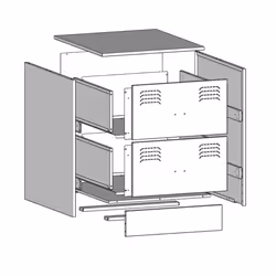 vidaXL TV Cabinet TV Stand TV Unit Entertainment Centre Media Cabinet Steel - black, 1 pcs - Additional view 3