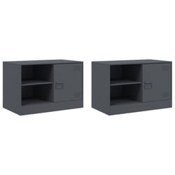 vidaXL TV Cabinet TV Stand TV Unit Entertainment Centre Media Cabinet Steel - anthracite, 2 pcs