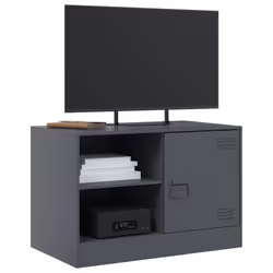 vidaXL TV Cabinet TV Stand TV Unit Entertainment Centre Media Cabinet Steel - anthracite, 2 pcs