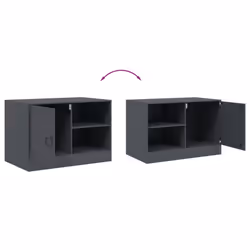 vidaXL TV Cabinet TV Stand TV Unit Entertainment Centre Media Cabinet Steel - anthracite, 2 pcs - Additional view 9
