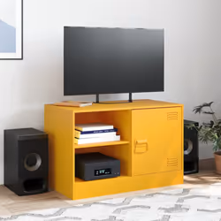 vidaXL TV Cabinet TV Stand TV Unit Entertainment Centre Media Cabinet Steel - mustard yellow, 1 pcs - Additional view 2
