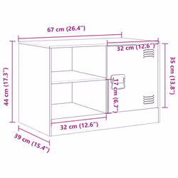 vidaXL TV Cabinet TV Stand TV Unit Entertainment Centre Media Cabinet Steel - mustard yellow, 1 pcs - Additional view 3