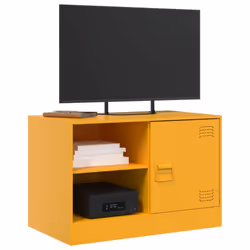 vidaXL TV Cabinet TV Stand TV Unit Entertainment Centre Media Cabinet Steel - mustard yellow, 2 pcs - Additional view 2