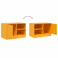 vidaXL TV Cabinet TV Stand TV Unit Entertainment Centre Media Cabinet Steel - mustard yellow, 2 pcs - Additional view 9