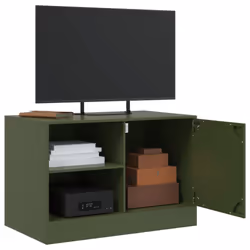 vidaXL TV Cabinet TV Stand TV Unit Entertainment Centre Media Cabinet Steel - olive green, 1 pcs - Additional view 4