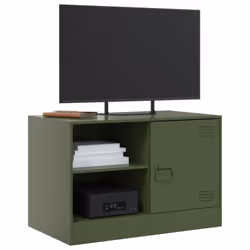 vidaXL TV Cabinet TV Stand TV Unit Entertainment Centre Media Cabinet Steel - olive green, 2 pcs