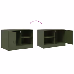 vidaXL TV Cabinet TV Stand TV Unit Entertainment Centre Media Cabinet Steel - olive green, 2 pcs - Additional view 9