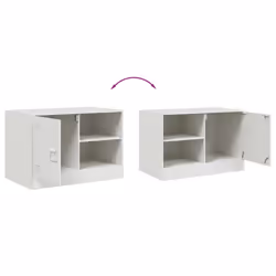 vidaXL TV Cabinet TV Stand TV Unit Entertainment Centre Media Cabinet Steel - white, 1 pcs - Additional view 9