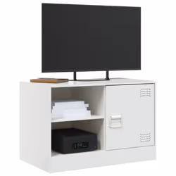 vidaXL TV Cabinet TV Stand TV Unit Entertainment Centre Media Cabinet Steel - white, 2 pcs - Additional view 2