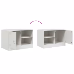 vidaXL TV Cabinet TV Stand TV Unit Entertainment Centre Media Cabinet Steel - white, 2 pcs - Additional view 9