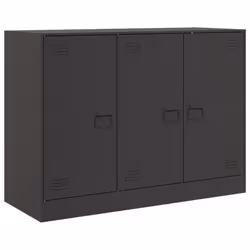 vidaXL Sideboard Storage Cupboard Side Cabinet Highboard Mustard Yellow Steel - black