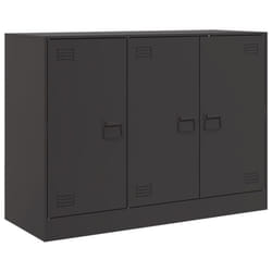 vidaXL Sideboard Storage Cupboard Side Cabinet Highboard Mustard Yellow Steel - black