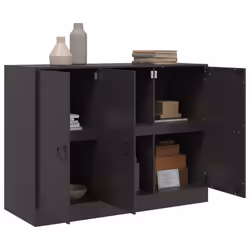 vidaXL Sideboard Storage Cupboard Side Cabinet Highboard Mustard Yellow Steel - black - Additional view 4