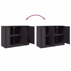 vidaXL Sideboard Storage Cupboard Side Cabinet Highboard Mustard Yellow Steel - black - Additional view 9