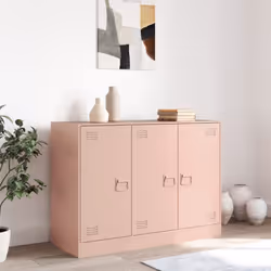 vidaXL Sideboard Storage Cupboard Side Cabinet Highboard Mustard Yellow Steel - pink