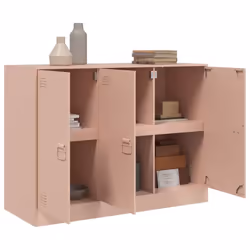 vidaXL Sideboard Storage Cupboard Side Cabinet Highboard Mustard Yellow Steel - pink - Additional view 4