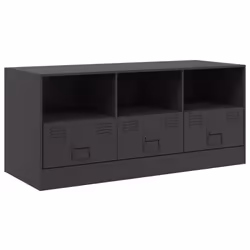 vidaXL TV Cabinet TV Stand TV Unit Entertainment Centre Olive Green Steel - black